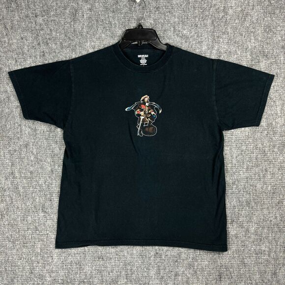 Captain Morgan Shirt Mens Large Black Casual Tee Rum Tangerine Cocktail Pirate - Picture 1 of 9